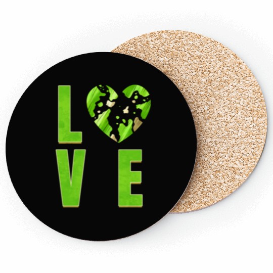 I Love My Planet I Love The Earth Day Coasters