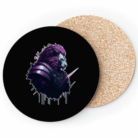Space Lion bust Coasters
