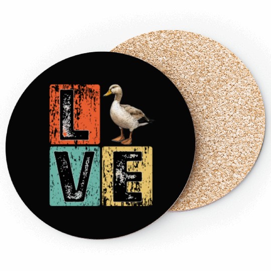 Retro Duck Hunting Duck Birds Lover Duck Hunter Coasters