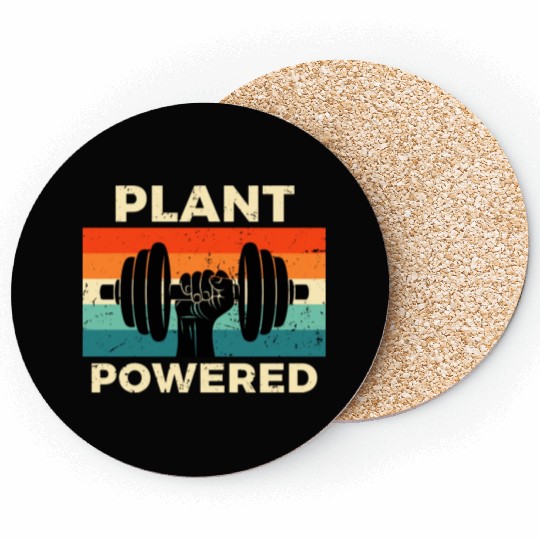 Retro Plant Powered Gym Workout Coasters