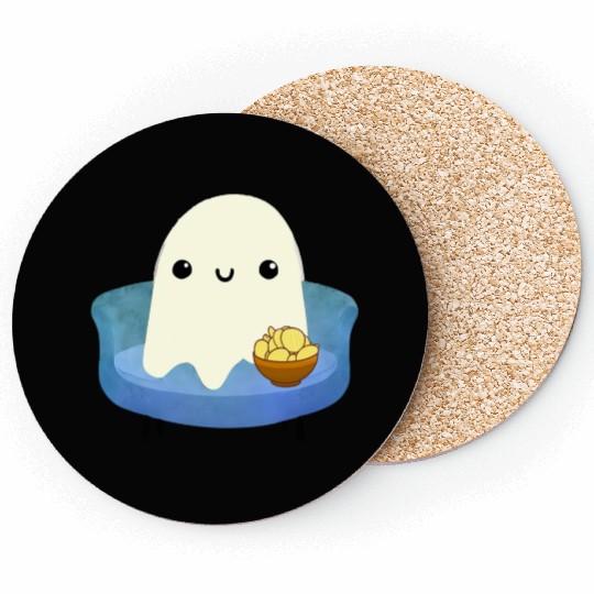 Couch Potato Ghost With Potato Chips Coasters