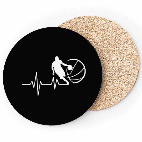 Basketball Heartbeat Coasters