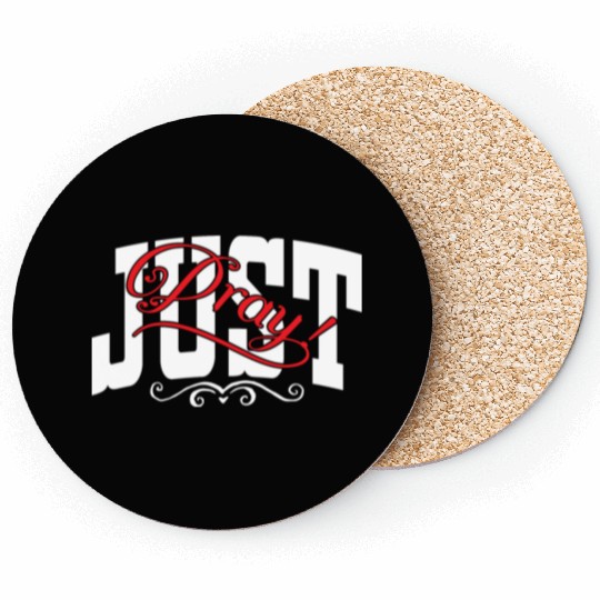 Just Pray Love Jesus Christian Christmas Coasters