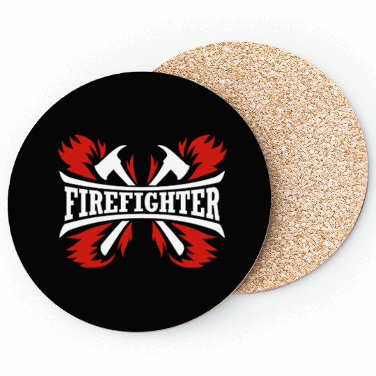 Fire Fighter Fireman Volunteer Rescue Firefighter Coasters