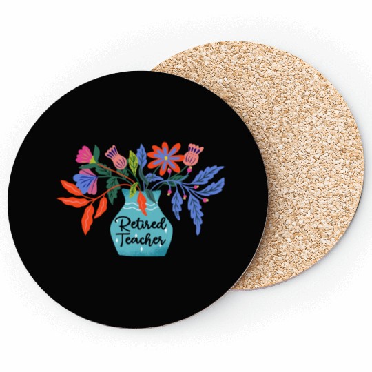 Retired Teacher Floral Retirement Of Teaching Coasters