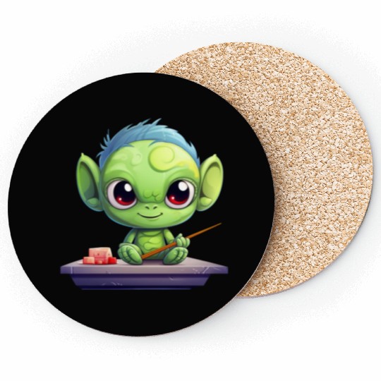 Alien Enjoying Sushi Coasters