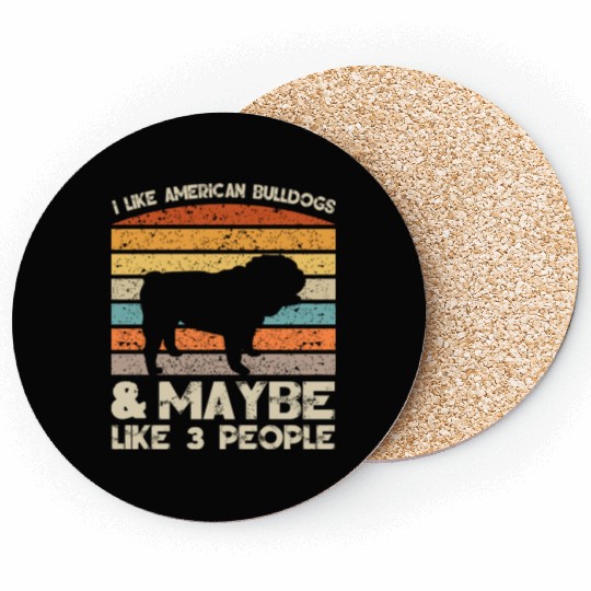 I Like American Bulldogs Retro Clothes And Coasters