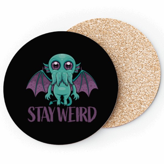 Stay Weird Cute Cthulhu Monster Coasters