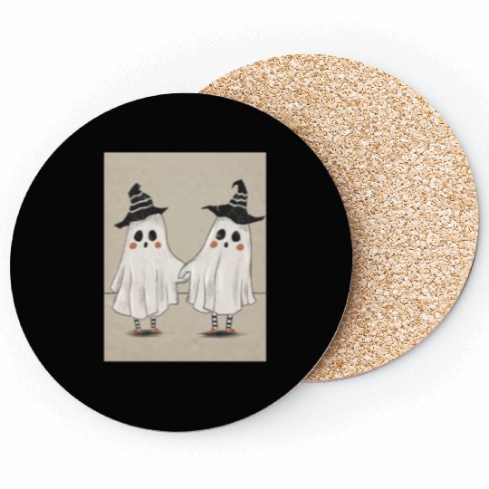 Ghost friends graphic Coasters