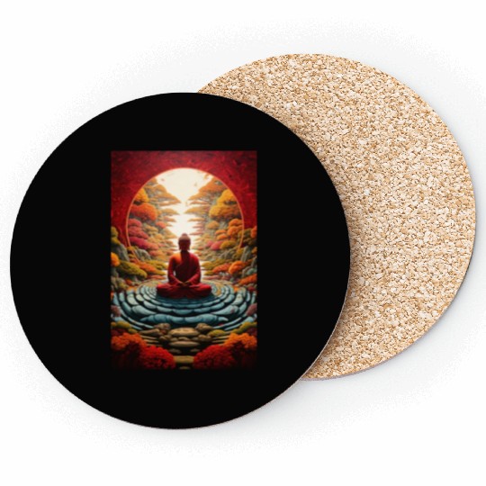 Buddha Serenity: Zen Garden Retreat Coasters