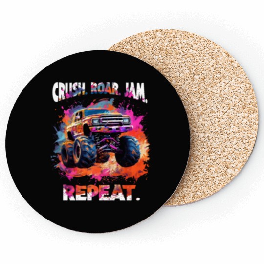 Truck Big Retro Race Dad Trucker Lover Jam Vintage Coasters