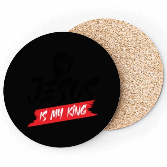 Jesus Is My King Love Jesus Christmas Christian Coasters