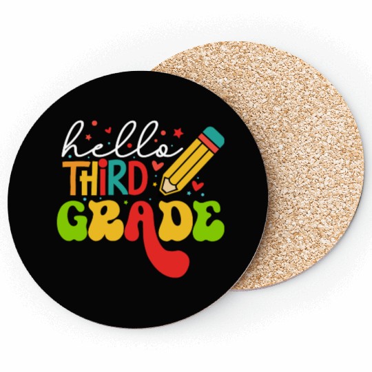 Back To School Clothes - Hello Third Grade Coasters