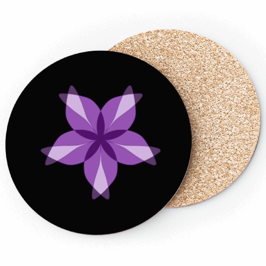 Purple Geometric Flower Coasters