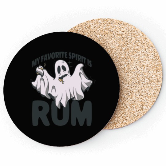 My Favorite Spirit Is Rum Halloween Rum Ghost Coasters