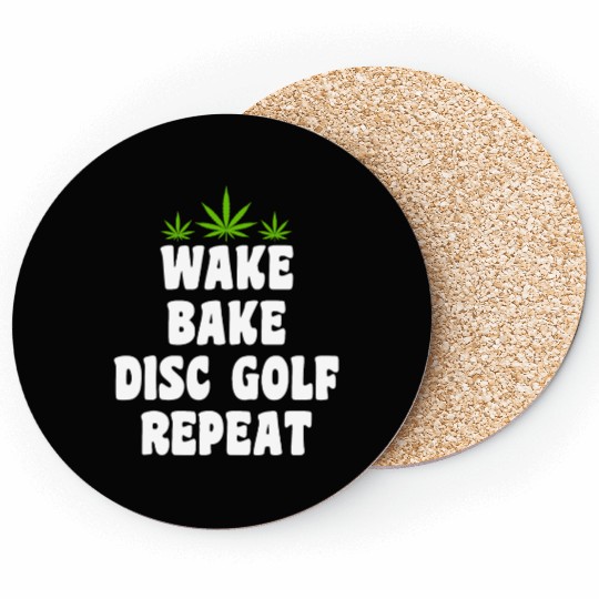 Disc Golf Cannabis Marijuana Weed Smoker Coasters