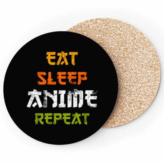 Eat Sleep Anime Repeat Japanese Ga Japan Coasters