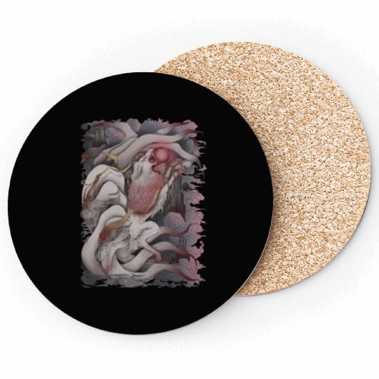Kitsune Blood Moon Coasters