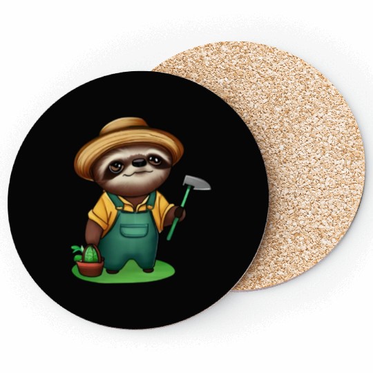 Cozy gardener sloth Coasters