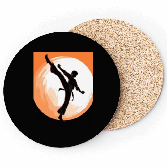 Karate Kick Taekwondo Kickboxing Martial Arts Coasters