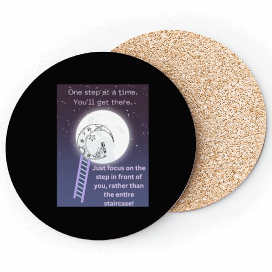 Full Moon Inspirational Quote Poster Coasters
