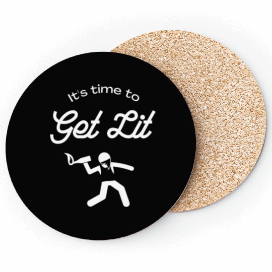 Get Lit Funny Molotov Cocktail Anarchy Lover Coasters