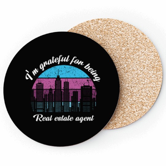 I M Grateful For Being Real Estate Agent Coasters