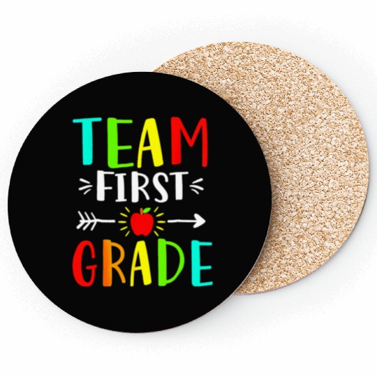 Team First Grade Student Teacher Team Funny Back Coasters