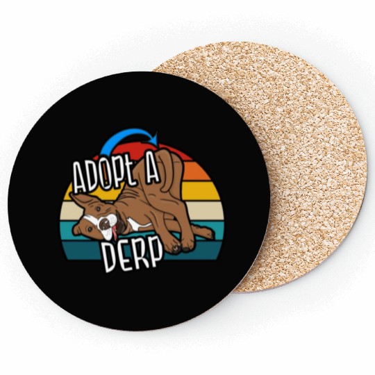 Pit Bull Lover Adopt A Derp Dog Rescue Coasters