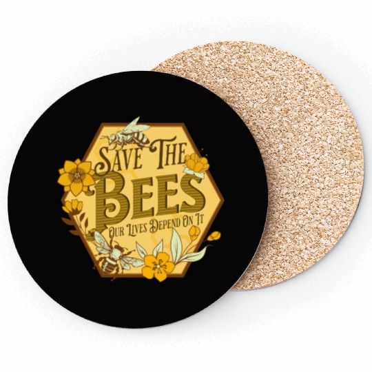 Honey Bee Beekeeping Save The Bees Coasters