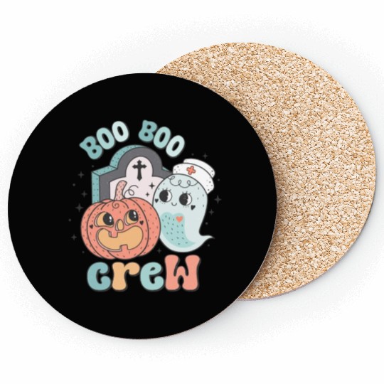 Boo Boo Crew Nurse Funny Ghost Women Halloween Coasters