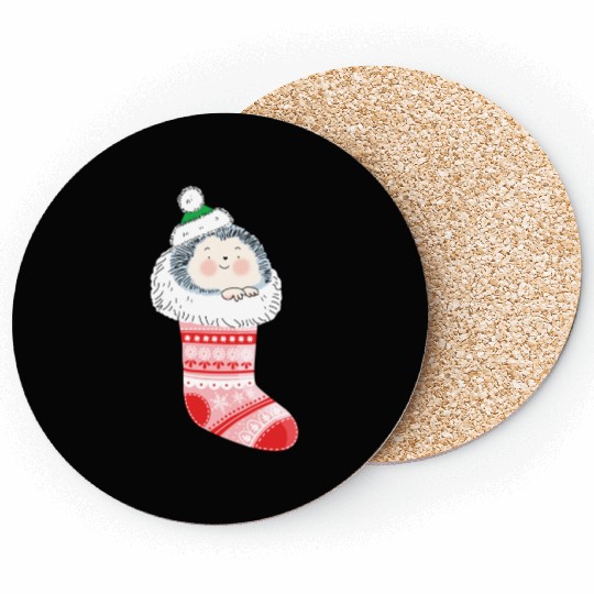 Holly Jolly Hedgehog Coasters