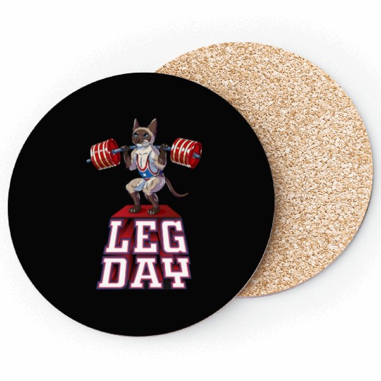 Leg Day Siamese Weight Lifting Squat Gym Coasters