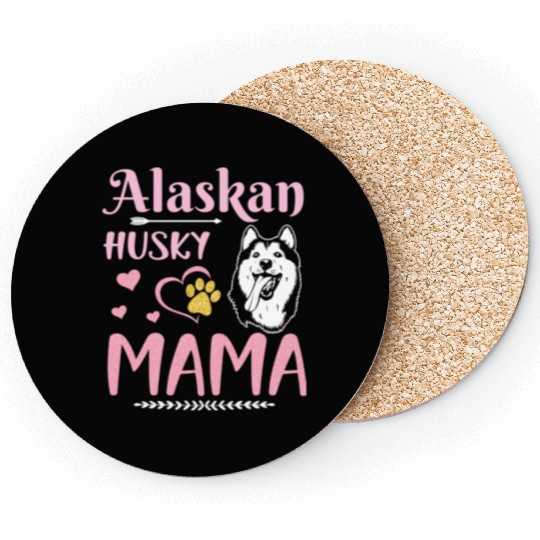 S26s Happy Mother Day Alaskan Husky Dog Lover Coasters
