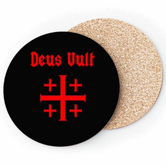 Jerusalem Cross Crus Emblem Knights Templar Coasters