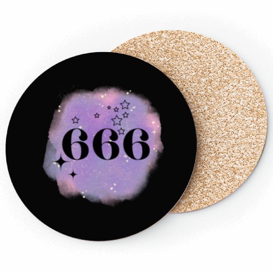 Angel Number 666 Numerology Purple Coasters