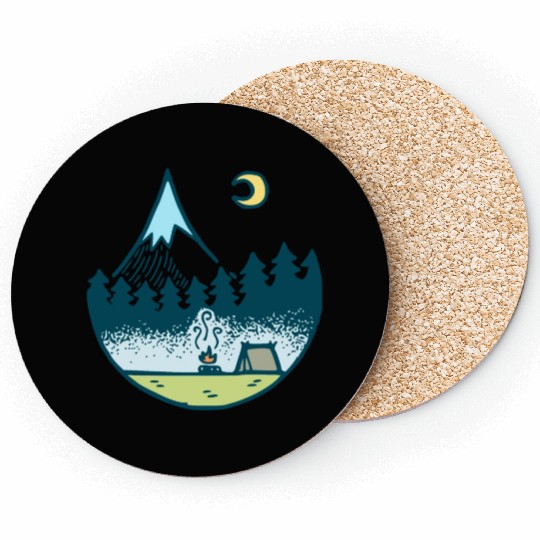 Keep It Simple (Camping At Night) Coasters