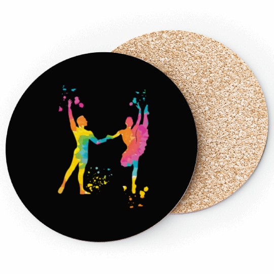 Ballet Dance Couple Woman Ballerina Coasters