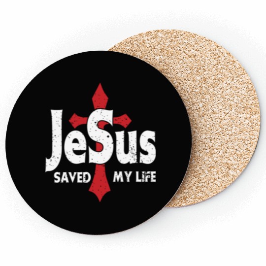Jesus Saved My Life Love Jesus Christian Christmas Coasters