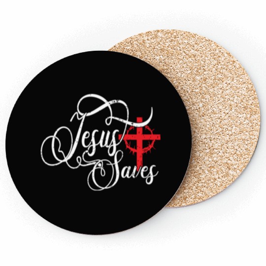 Jesus Saves Love Jesus Christmas Christian Coasters