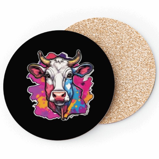 Cow Cows Cow Head Agriculture Farmer Coasters