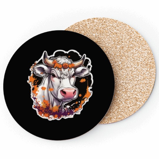 Kug Cow Halloween Cow Skull Cow Head Cows Coasters