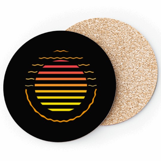Retro sunset style 80s Coasters