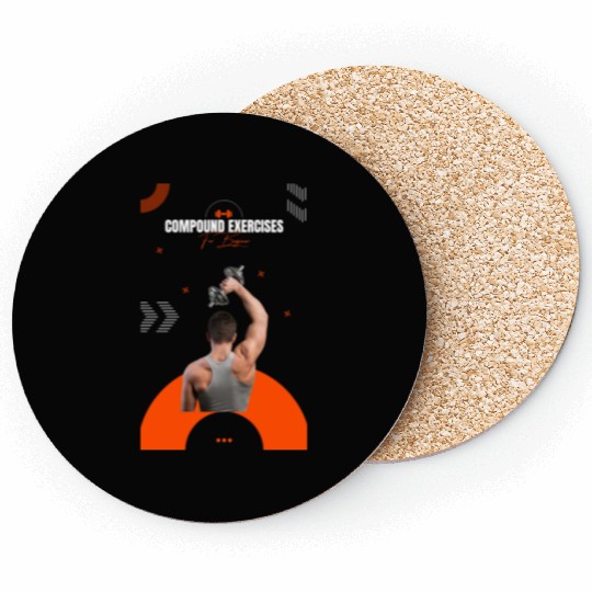 Black Orange Modern Gym Book Cover Coasters