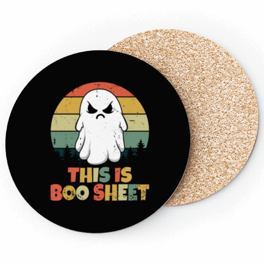 Boo Retro Costume Ghost Halloween Coasters
