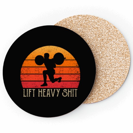 Lift Heavy Gym Clothing Retro Bodybuilding Leg Day Coasters