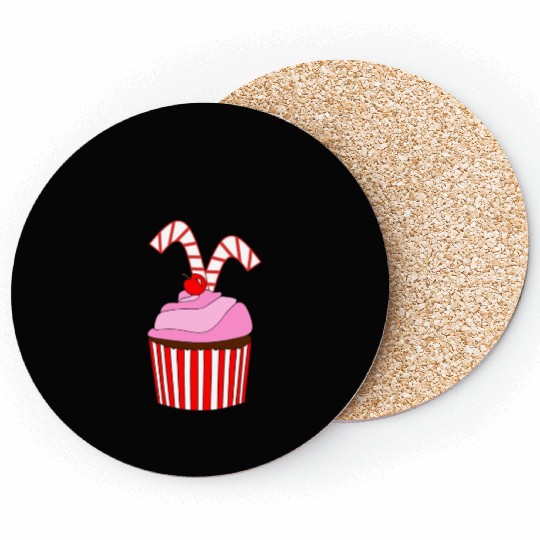 Cupcakes And Candy Canes Coasters