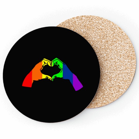 Rainbow hand, hand gesture love Coasters