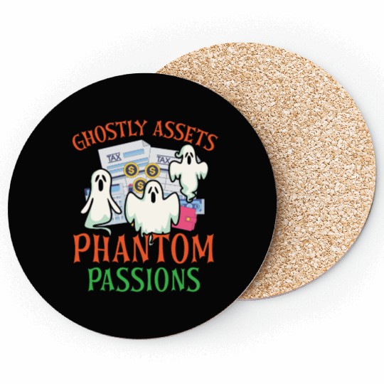 Ghostly Assets Phantom Passions Scary Halloween Coasters