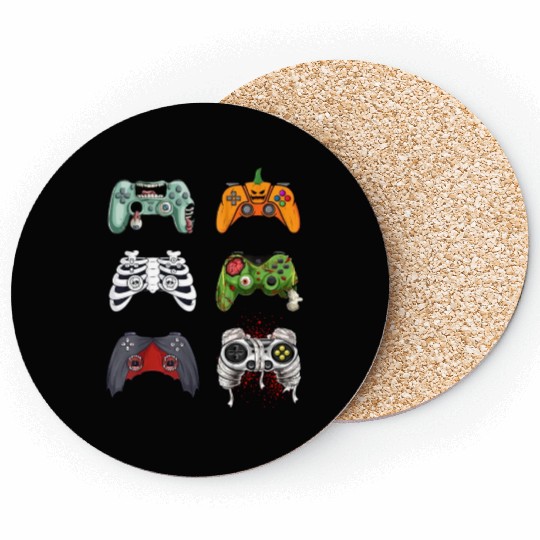 Halloween Skeleton Zombie Gaming Controllers Coasters